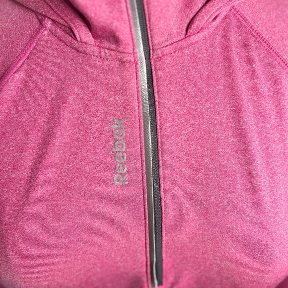 Reebok women’s pink hooded pullover half zip small - Picture 2 of 7